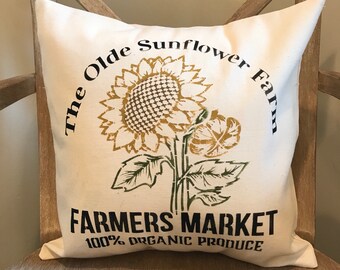 Farmhouse Sunflower Pillow