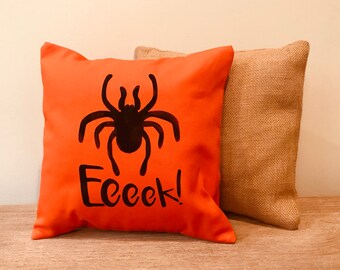 EEK orange Halloween Pillow