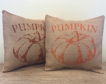 Burlap Pumpkin Pillow