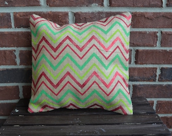 Burlap Christmas Chevron Pillow cover