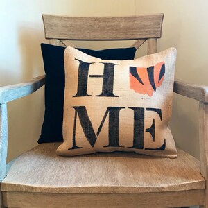 Burlap Cincinnati Bengals home Pillow image 4