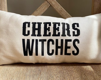 Resting witch face Halloween pillow