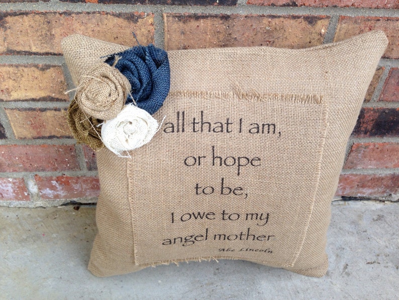 Burlap Mother's Day/Birthday Gift Pillow Etsy