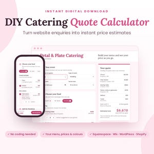 Calculateur de devis traiteur à faire soi-même | Outil de tarification en ligne | Modèle de site web pour petites entreprises