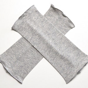 Cuffs light gray melange hand cuffs arm cuffs hand warmers cotton jersey 20 cm image 4