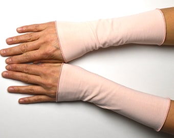 Poignets couleurs poudre menottes manchettes chauffe-mains jersey de coton 20 cm