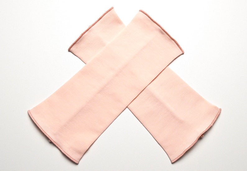 Poignets couleurs poudre menottes manchettes chauffe-mains jersey de coton 20 cm image 2