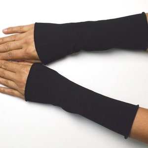 Summer cuffs black cotton jersey 20 cm