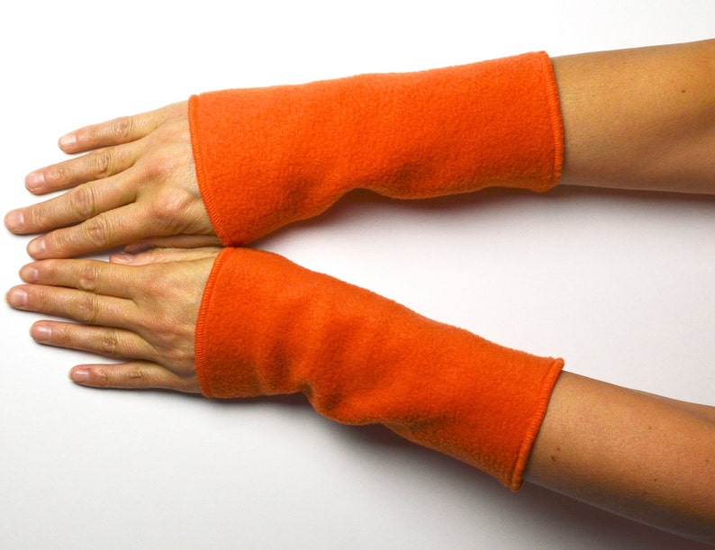 Arm warmers orange cuffs Pulse warmer Hand warmerwinter arm Etsy