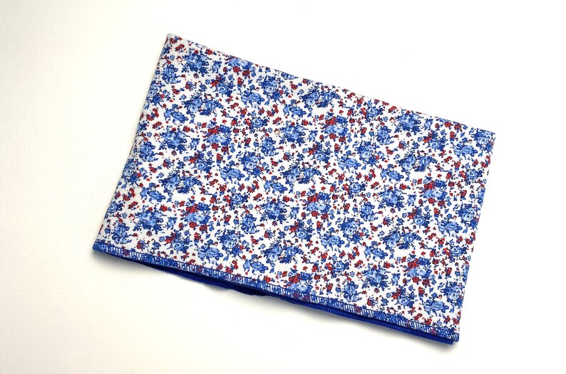 Neck warmer nose-mouth scarf loop cloth cotton jersey royal blue blue floral neckscarf scarf neck sock