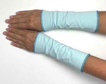 Cuffs custom colors lined arm warmers hand warmers reversible cuffs hand jewelry cotton jersey mint