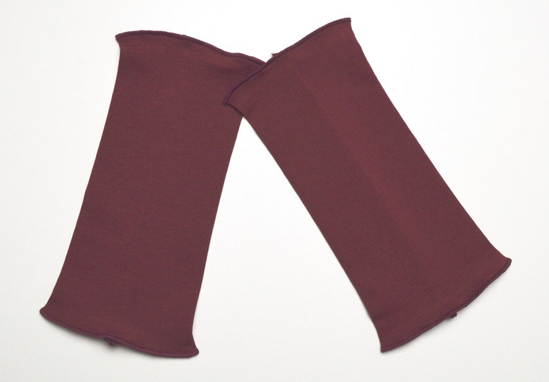 Menottes rouge bordeaux manchettes manchettes manchettes chauffe-mains jersey de coton 20 cm image 3