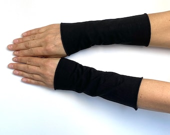 Cuffs in desired colors lined arm warmers hand warmers reversible cuffs hand jewelry cotton jersey black terracotta