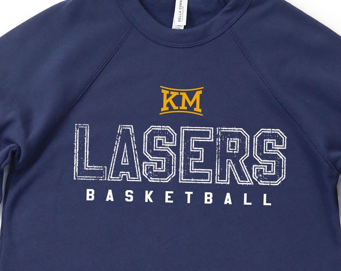 Adult Kettle Moraine Lasers Basketball Sweatshirt, KM Lasers Basketball Crewneck