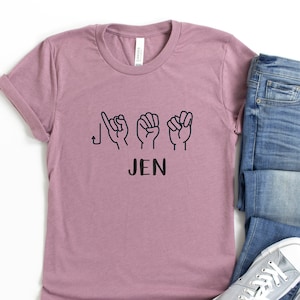 Sign Language Name Shirt, Adult Custom ASL Name Tee,  Custom Signing Shirt, Personalized Name Tee, My Name Is, American Sign Language Shirt