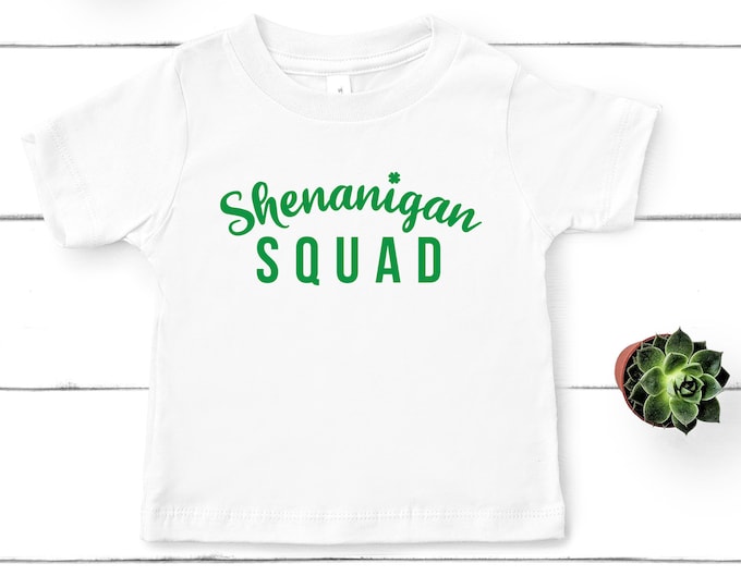 Shenanigan Squad Tee, St. Patrick's Day Toddler shirt, Kids St. Patty's Day T-shirt, Lucky shirt, Irish Kids, Shamrock shirt