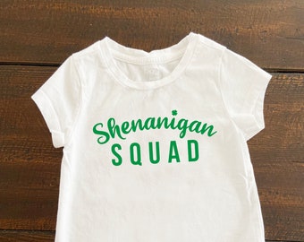 Shenanigan Squad Shirt, St. Patrick's Day Girls Shirt, St. Patty's Day T-shirt, Irish Girl
