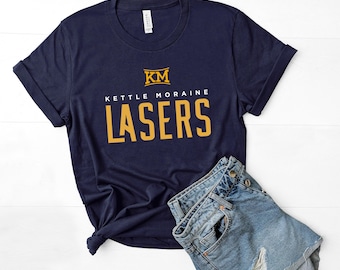 Kettle Moraine Lasers Tee, KM Lasers Short Sleeve Shirt, Adult & Youth