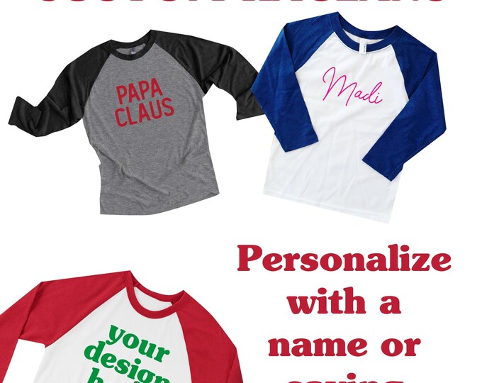 Youth Custom Raglan Tee, Kids Personalized Shirt