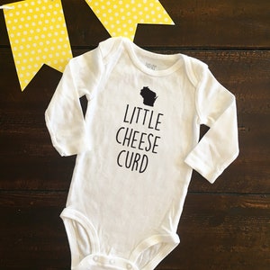 Little Cheese Curd Baby Bodysuit, Wisconsin baby One Piece, Wisconsin born, Wisconsinite Baby Gift, Little Cheesehead