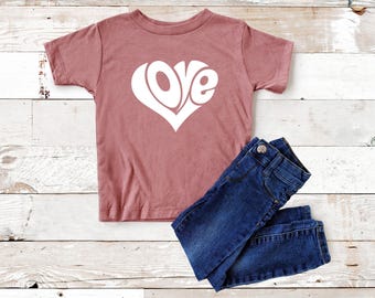 Love T-shirt, Toddler Valentines Day Tee, Heart Shirt