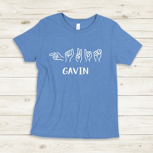 Sign Language Name Shirt, Custom ASL Name Tee,  Custom Signing Shirt, Personalized Name Tee, My Name Is, American Sign Language Shirt