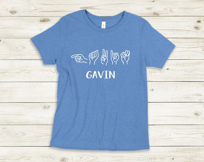 Sign Language Name Shirt, Custom ASL Name Tee,  Custom Signing Shirt, Personalized Name Tee, My Name Is, American Sign Language Shirt