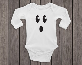 Ghost Face Halloween Baby Bodysuit: Personalized One Piece