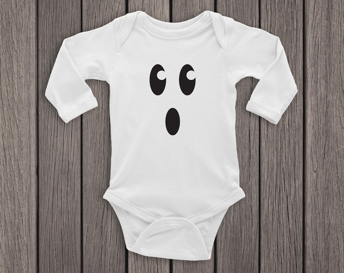 Ghost Face Halloween Baby Bodysuit: Personalized One Piece