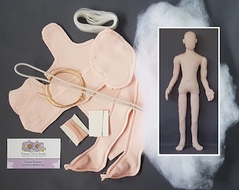 Kit poupée en tissu homme 46 cm à l'échelle 1:4, poupée mannequin homme bricolage, corps pré-cousu, mannequin miniature articulé, fait main