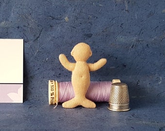 1:16 scale 2 inch tiny mermaid cloth doll (5 cm), blank miniature soft sculpture, handmade