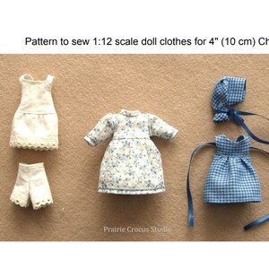 PDF Sewing Pattern 1:12 Scale Doll Clothes, Doll Not Included, DIY Miniature  Prairie Pioneer Girl Costume, English Language 