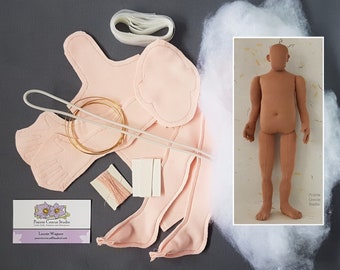 Kit 1:4 scale cloth doll 18 inch plus size man 46 cm, pre-sewn body parts, DIY posable miniature mannequin, handmade