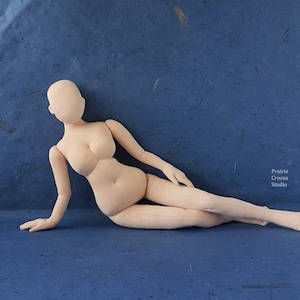 1:4 scale cloth doll 16.5 inch curvy figure woman fashion doll, 42cm posable blank miniature mannequin, soft sculpture, handmade