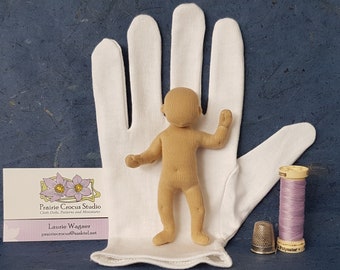 1:6 scale cloth doll 4 inch baby 10 cm, posable blank soft sculpture, miniature mannequin, handmade