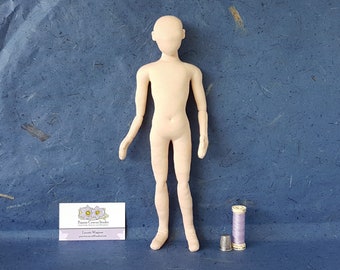 1:6 scale cloth doll 12" (30 cm), posable thin fashion doll, blank miniature mannequin, soft sculpture, handmade