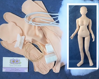Kit poupée en tissu pour femme ronde à l'échelle 1:4, 42 cm, poupée mannequin à faire soi-même, corps pré-cousu, mannequin miniature en sculpture souple, fait main