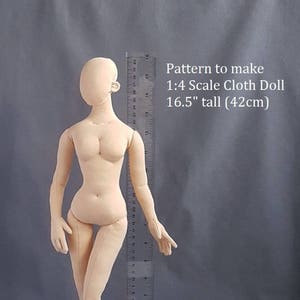 PDF 縫製パターン 1:4 スケール 16.5 インチ女性 42 cm 布人形、DIY 可動式ミニチュアマネキン、英語