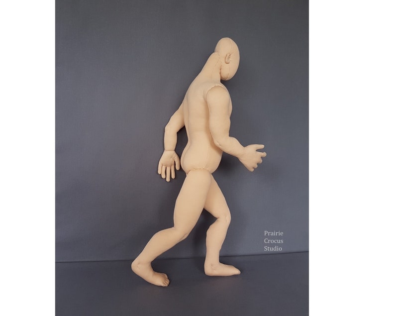 PDF sewing pattern 1:4 scale 18 inch muscle man cloth doll 46 cm, DIY posable miniature mannequin, English language image 4