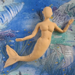 1:6 scale Mermaid 12 inch cloth doll 30 cm posable blank art form, soft sculpture, miniature mannequin, handmade