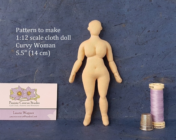PDF Sewing Pattern 1 12 Scale Curvy Woman 5.5 Inch Cloth Doll 14 Cm DIY Posable Miniature Mannequin English Language Etsy UK