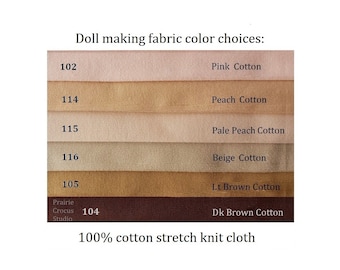 Tissu jersey pour poupée en tricot de coton extensible de 32 x 32 pouces par De Witte Engel, peau de poupée en tissu, tissu de sculpture doux