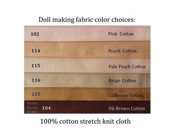 Fabric 9 x 24 inch cotton stretch knit cloth doll skin, flesh color jersey, De Witte Engel, soft sculpture fabric, 22 cm x 60 cm