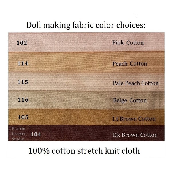 Fabric 9 x 24 inch cotton stretch knit cloth doll skin, flesh color jersey, De Witte Engel, soft sculpture fabric, 22 cm x 60 cm