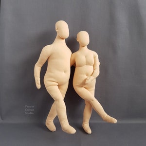 PDF sewing pattern 1:6 scale cloth dolls, DIY plus size man 12, woman 11, plump fashion dolls, miniature mannequins, English language image 4