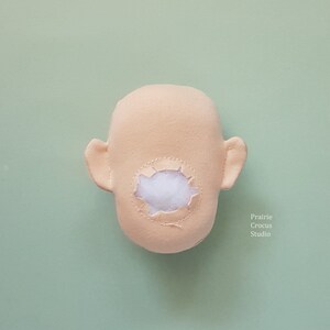 PDF sewing pattern 1:3 scale cloth doll head 4 inch high 10 cm, DIY man soft sculpture face, English language image 5