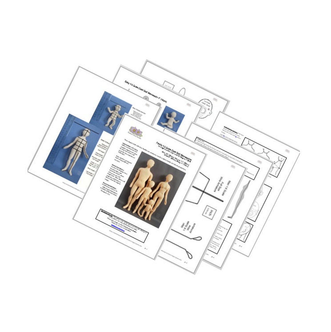 PDF Sewing Pattern 1:6 Scale Cloth Doll Family DIY Posable - Etsy