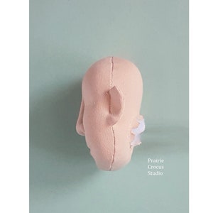 PDF sewing pattern 1:3 scale cloth doll head 4 inch high 10 cm, DIY man soft sculpture face, English language image 4