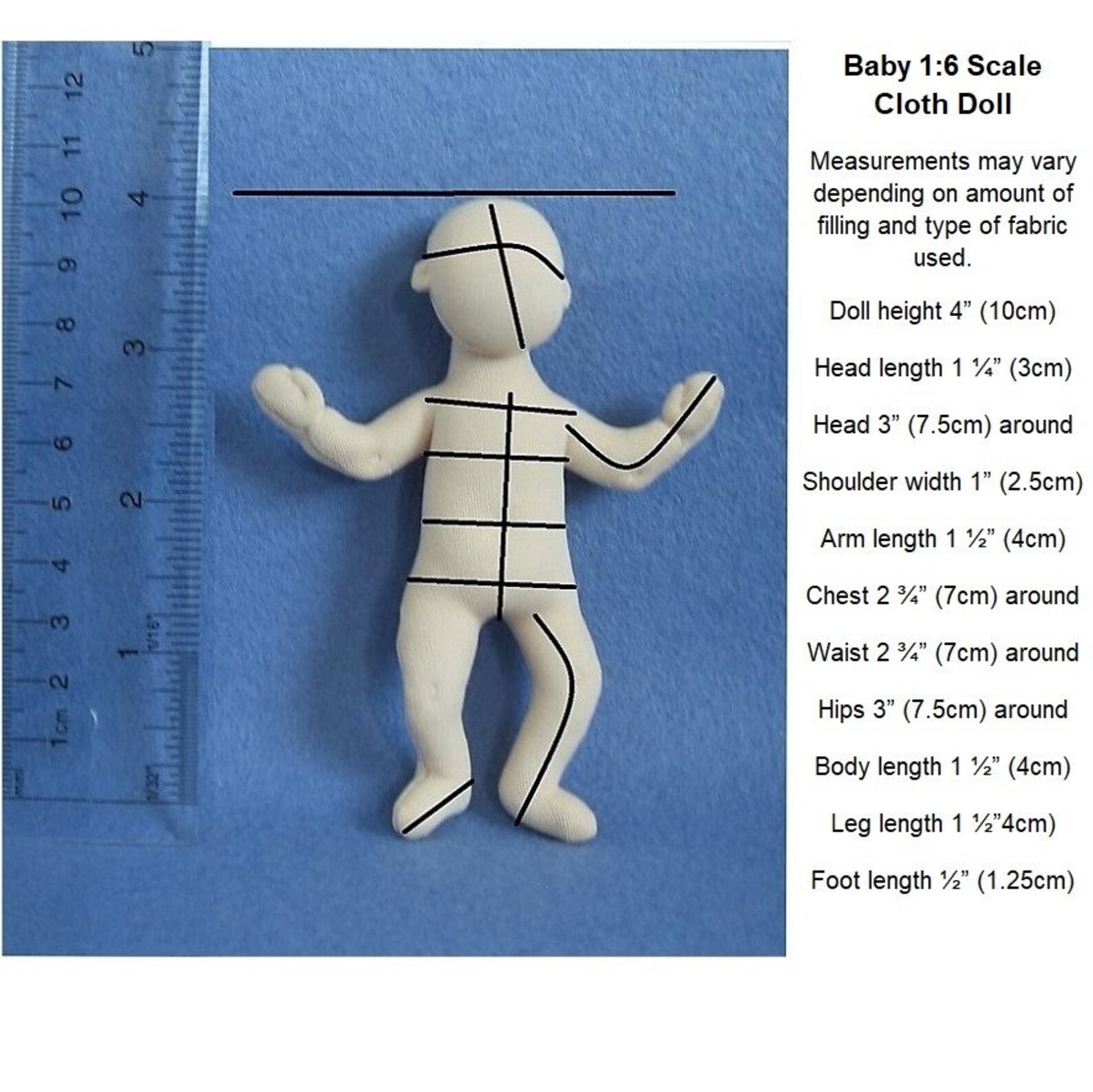 PDF Sewing Pattern 1:6 Scale Cloth Doll Family DIY Posable - Etsy