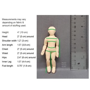 PDF sewing pattern 1:12 scale cloth doll family, DIY posable miniature dollhouse mannequins, English language image 5